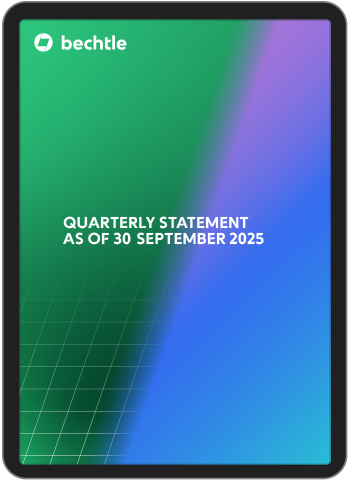 The image shows a tablet with the cover of the PDF quarterly statement. 